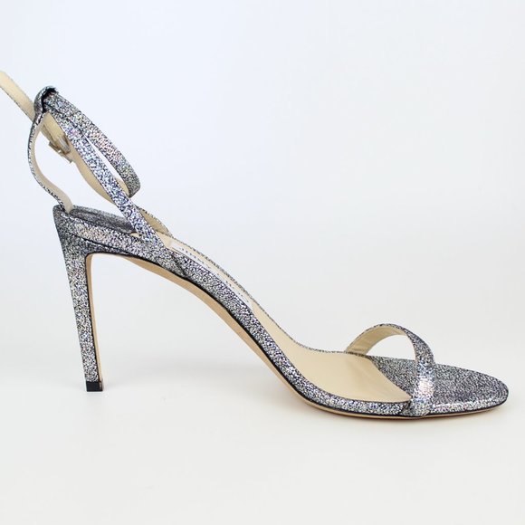 New JIMMY CHOO Minny 85 Glitter Heels– Strappy Sandals for Party, Wedding, Gala - Picture 4 of 15